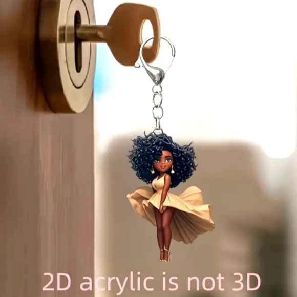 Brown Sugar Lady 2D Acrylic Keychain Charm - Picture 3 of 9